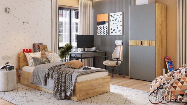 Стол письменный Юниор (графит, черный муар графит 1100x580x750) Стол письменный Юниор (графит, черный муар графит 1100x580x750)