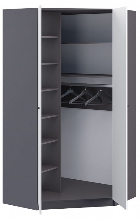 Шкаф платяной Мальма (графит белый  1010x1010x2000)