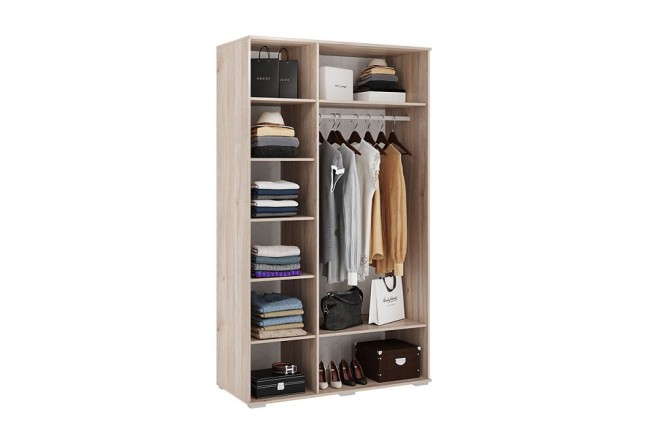 Шкаф платяной Лайк 05.02 (дуб мария дуб мария, индиго  1200x550x2100)