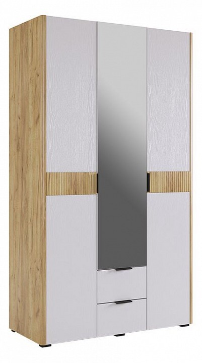 Гарнитур для спальни Адам К1 (дуб крафт золотой белое дерево, зеркальный белоснежный )