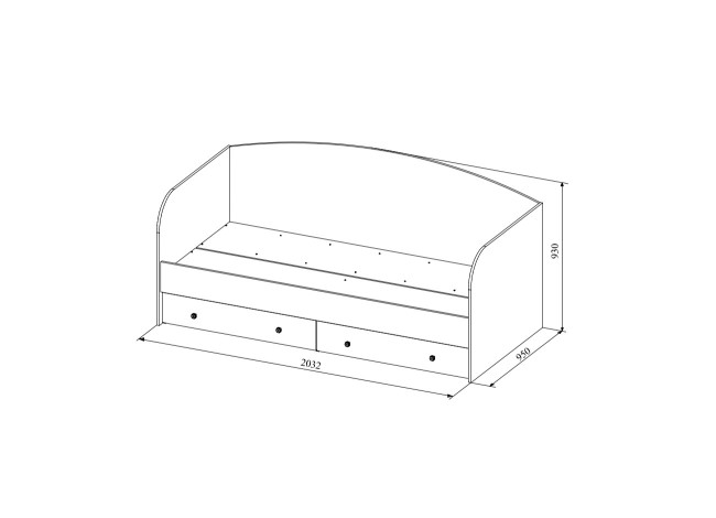 Ki Ki Кровать с ящиками ДКД 2000.1