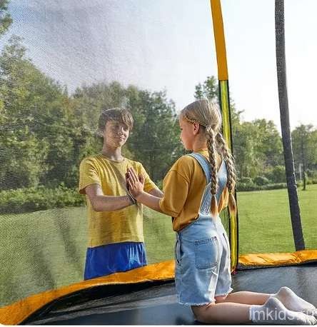 Батут с защитной сеткой "PERFETTO SPORT PREMIUM MOVING 6" диаметр 1,8 м зелёный