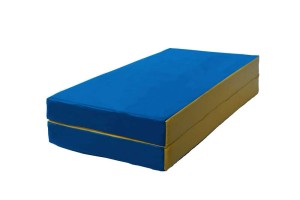 Мат № 3 (100 х 100 х 10) складной "KMSsport" сине/жёлтый