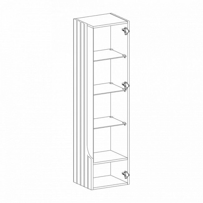 Тумба-витрина Лоренсо (белый белый, неокрашенный  390x340x1500)