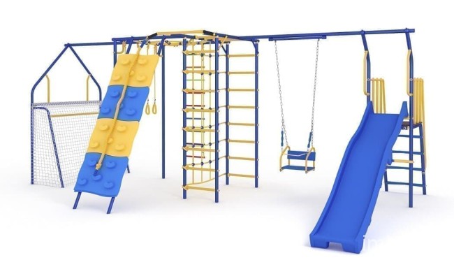 VERESK "Непоседа-Дачник", модель № 21 (с модулем паутина, скаладром и ворота)