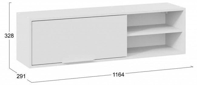 Полка комбинированная Марли (белый белый  1164x291x328)