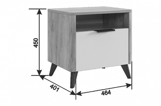 Гарнитур для спальни Адам К2 (дуб крафт золотой графит грей алькантара )
