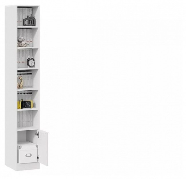 Стеллаж комбинированный Марли (белый белый  332x407x2132)