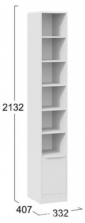 Стеллаж комбинированный Марли (белый белый  332x407x2132)