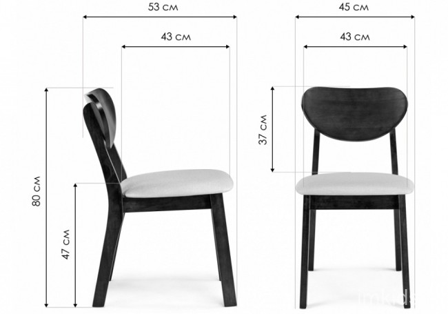 Стул Loid (дуб dirty oak  бежевый 450x530x800)