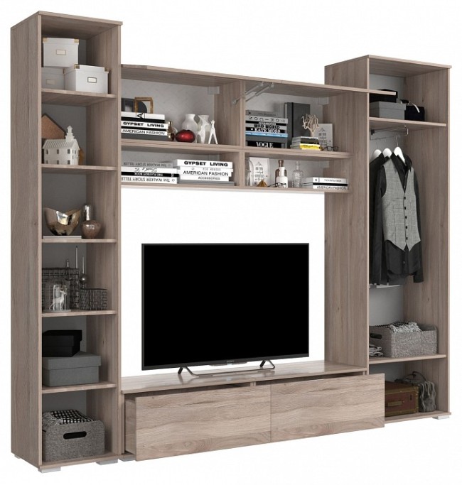 Стенка для гостиной Лайк КГ21 (дуб мария дуб мария, какао  )