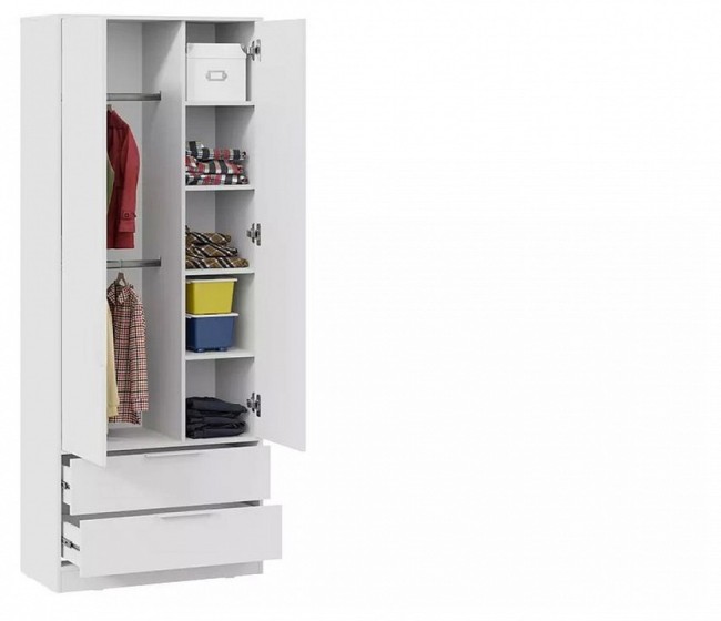 Шкаф платяной Марли (белый белый  840x407x2132)