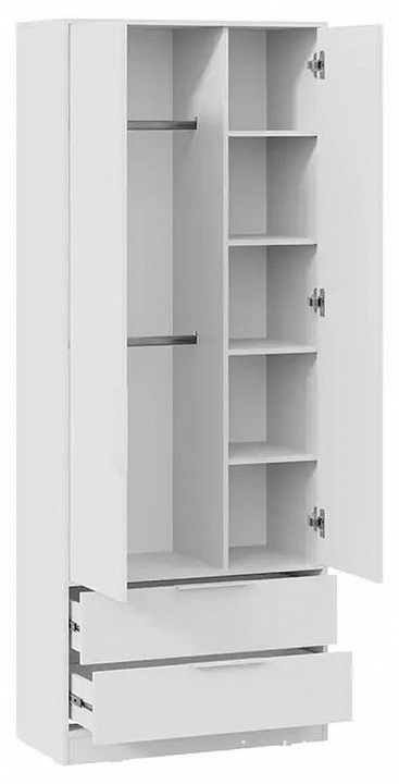 Шкаф платяной Марли (белый белый  840x407x2132)