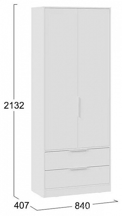 Шкаф платяной Марли (белый белый  840x407x2132)