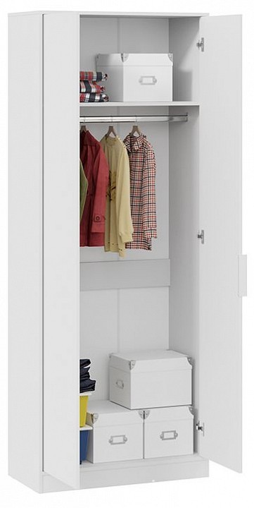 Шкаф платяной Марли (белый белый  840x407x2132)