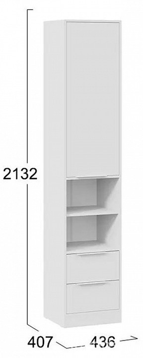 Шкаф комбинированный Марли (белый белый  436x407x2132)