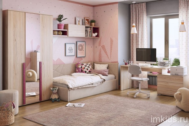 Полка навесная Лайк 40.01 (дуб мария дуб мария  700x290x360)