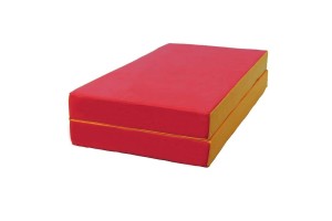 Мат № 3 (100 х 100 х 10) складной "KMSsport" красно/жёлтый