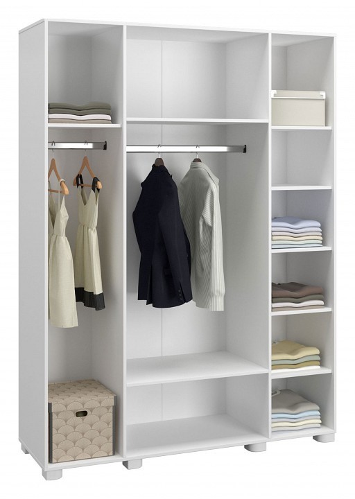 Шкаф платяной Монблан МБ-25К (белое дерево белое дерево  1600x566x2200)