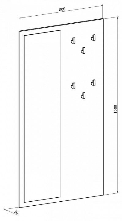 Вешалка настенная Виктория ВИ-21 (дуб крафт золотой   800x20x1500)