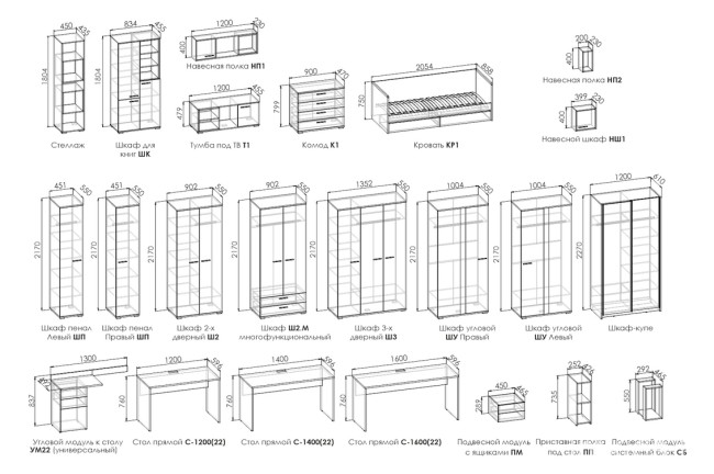 Комната подростковая "МОНО"