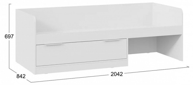 Кровать Марли (белый белый  2042x842x697)