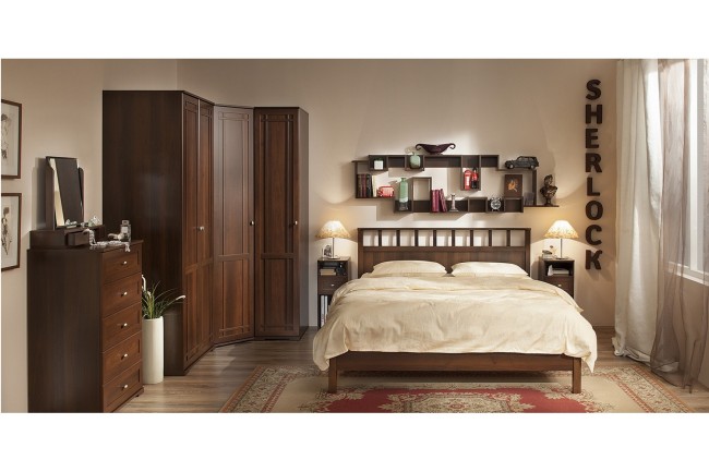 Кровать без основания Sherlock 46 Люкс 180х200, орех