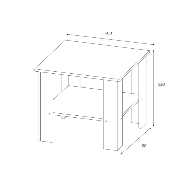 Столик журнальный Консул-9, белый