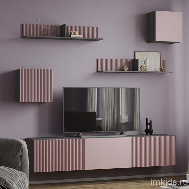 Комод с полками Сириния, пудра