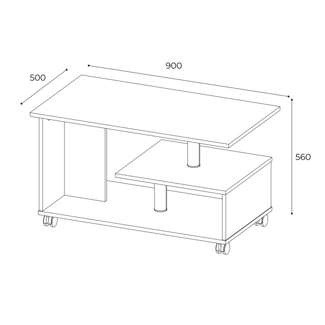 Столик журнальный Консул-5, дуб крафт