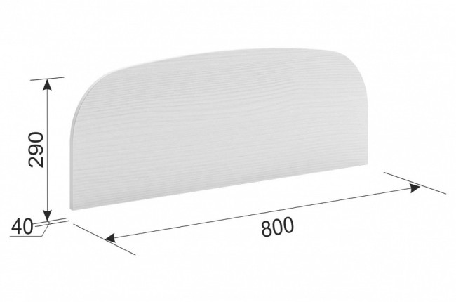 Ограничитель для кровати Mebelson (дуб крафт золотой   795x37x290)