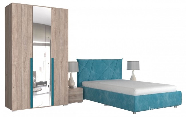 Гарнитур для спальни Лайк КС113 (дуб мария дуб мария, изумруд сосна )