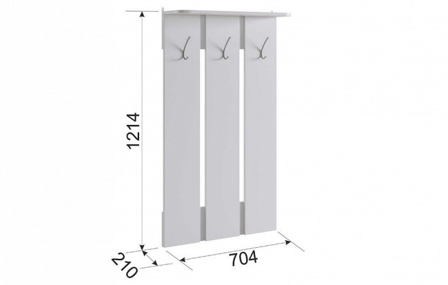 Вешалка-полка Реал 1 (белый   704x210x1214)