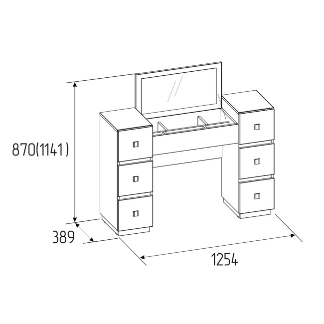 Столик туалетный Neo 43, дуб шавиниган