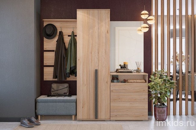 Вешалка-полка Реал 2 (дуб мария   704x210x1214)