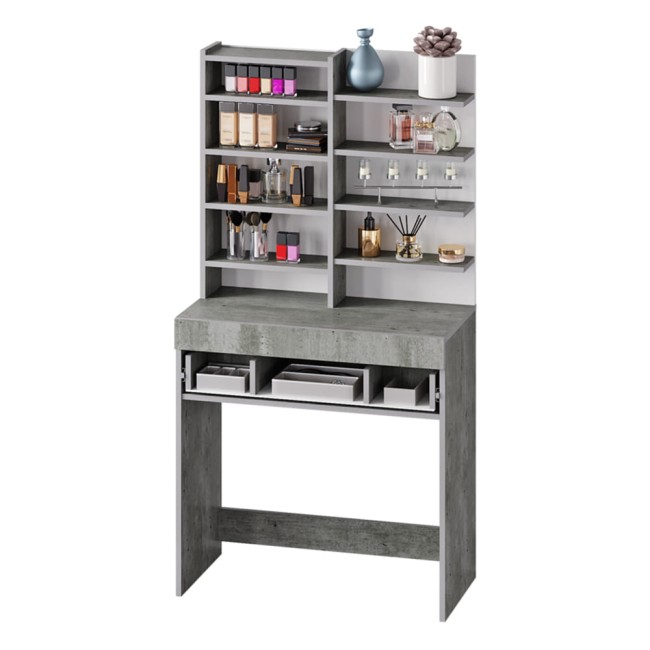 Столик туалетный Инстайл СТ-01, бетон/белый