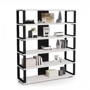 "CARBON-2024" стеллаж LOFT (БЕЛЫЙ / ЧЕРНЫЙ)