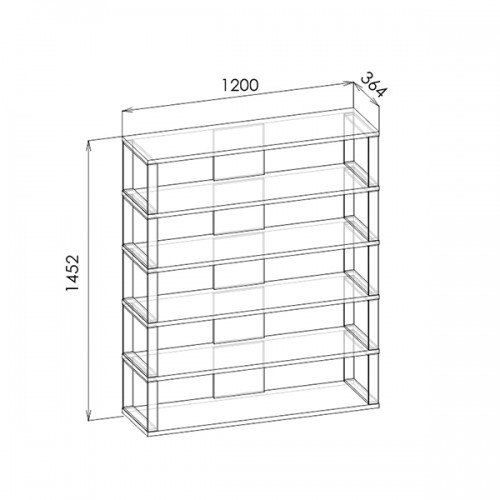 "CARBON-2024" стеллаж LOFT (БЕЛЫЙ / ЧЕРНЫЙ)