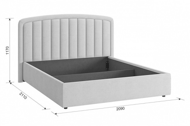 Кровать двуспальная Сиена 2 (  оникс 2114x2090x1174)