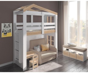 Кровать домик с открытой нишей Сказка