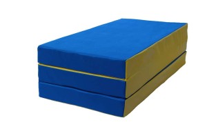 Мат № 4 (100 х 150 х 10) складной "KMSsport" сине/жёлтый