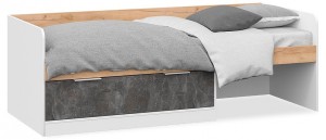 Кровать Чарли (белый (поры дерева), дуб крафт ателье темный  2042x842x697)