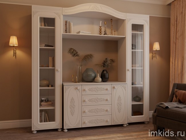 Комод Ассоль АС-19 (белое дерево белое дерево  1200x480x817)