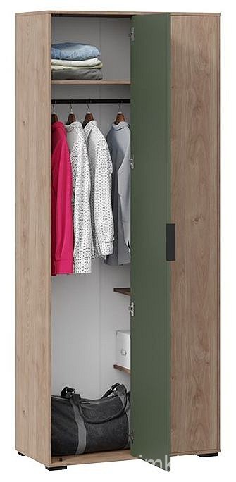Шкаф платяной Лео ТД-410.07.23 (гикори джексон дымчатый зеленый  900x448x2162)