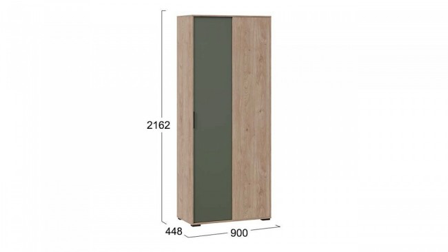 Шкаф платяной Лео ТД-410.07.23 (гикори джексон дымчатый зеленый  900x448x2162)