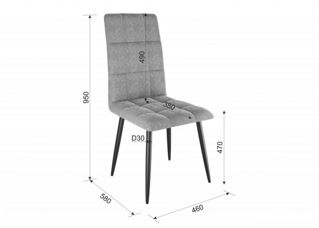 Набор из 4 стульев Турин 2 (белый пепельный 460x580x950) Набор из 4 стульев Турин 2 (белый пепельный 460x580x950)