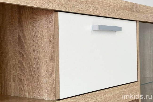 Стенка для гостиной Макси (дуб сомона белое дерево, дуб сонома, неокрашенный 1850x470x1870) Стенка для гостиной Макси (дуб сомона белое дерево, дуб сонома, неокрашенный 1850x470x1870)