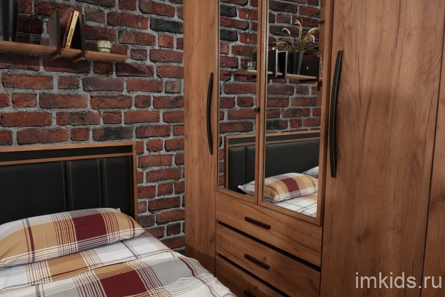 Шкаф для одежды и белья Nature 555, дуб табачный