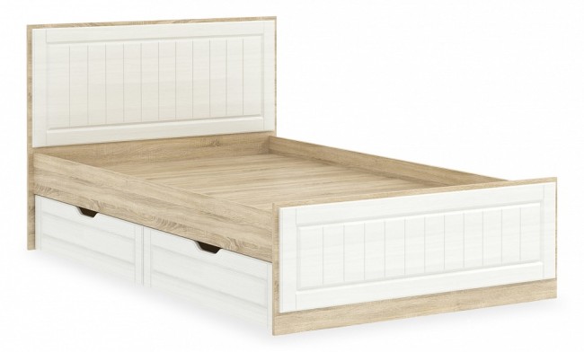 Кровать полутораспальная Оливия НМ 040.34-02 (дерево белое, дуб сонома   2058x1290x994)