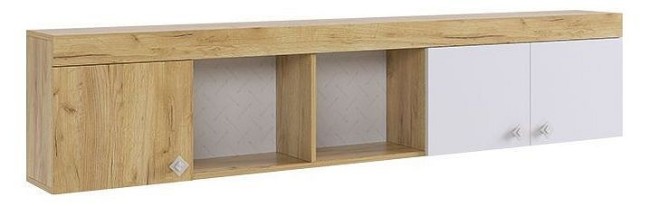 Полка комбинированная Форсаж (дуб крафт золотой белый, дуб крафт золотой 2050x240x450) Полка комбинированная Форсаж (дуб крафт золотой белый, дуб крафт золотой 2050x240x450)